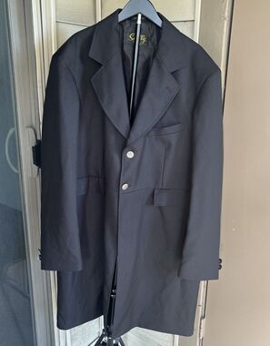 SCULLY Men's Western Frontier Frock Coat Silver Colored Buttons Black Size 46